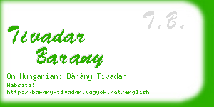 tivadar barany business card