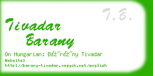tivadar barany business card